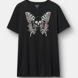 Gothic Butterfly and Skull Torrid 2 2X graphic tee t-shirt 18 20 goth